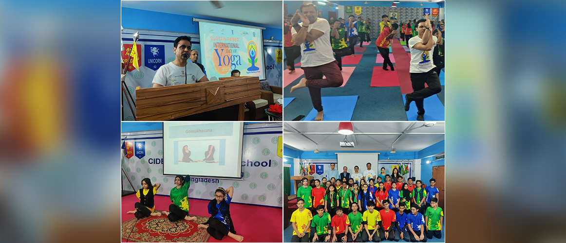  AHCI, Chittagong in association with CIDER International School, Chittagong organized a curtain raiser event for #IDY2023 in which many young #Yoga enthusiasts participated.