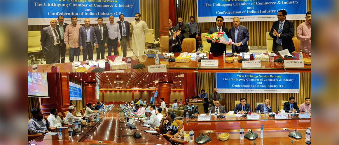  Representatives of Confederation of Indian Industry & Foundation for MSME Cluster held fruitful exchanges with business leaders & financiers of Bangladesh on possible areas of cooperation in the MSME sector, key drivers of the economies both in India & Bangladesh, at The Chittagong Chamber of Commerce & Industry.