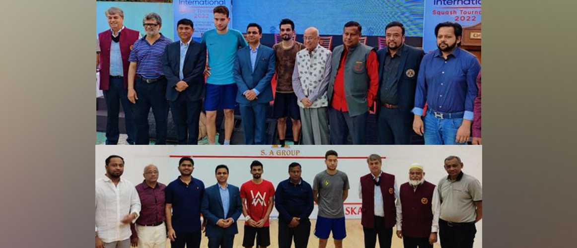  AHC Dr. Ranjan attended Bangamata Int. Squash Tournament ’22 starring Indian Squash Star Mr. Abhishek Agarwal