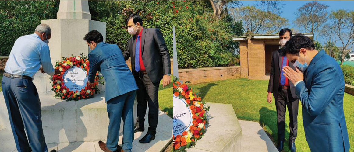  Asst. High Commissioner Dr. Rajeev Ranjan paid homage to the valiant soldiers at Commonwealth War Cemetery of Cumilla.